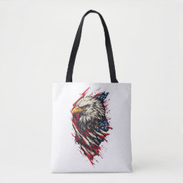 Retro Patriottische Amerikaanse Adelaar 4 juli  Tote Bag