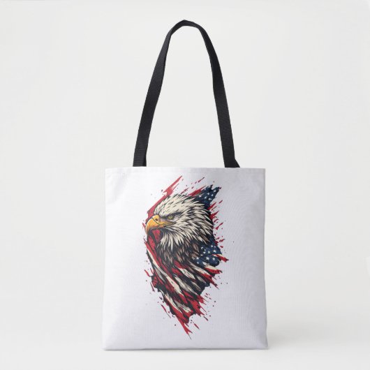Retro Patriottische Amerikaanse Adelaar 4 juli Tote Bag (Voorkant)