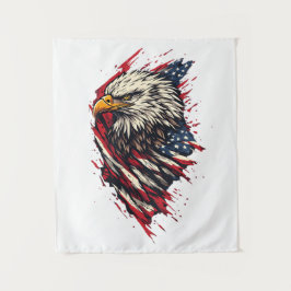 Retro Patriottische Amerikaanse Adelaar 4 juli  Wandkleed