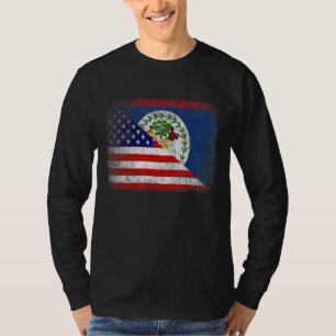 Retro Patriottische Amerikaanse Belize Vlag Verdri T-shirt