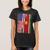 Retro Patriottische Amerikaanse vlag Surinaamse vl T-shirt (Voorkant)