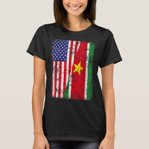 Retro Patriottische Amerikaanse vlag Surinaamse vl T-shirt
