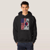 Retro Patriottische Amerikaanse vlag Zuid-Korea vl Hoodie (Voorkant volledig)