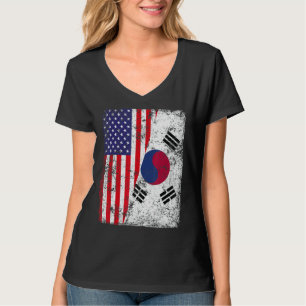 Retro Patriottische Amerikaanse vlag Zuid-Korea vl T-shirt