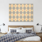 Retro Patriottische Argyle Wall Art Canvas Afdruk (Insitu (Slaapkamer))