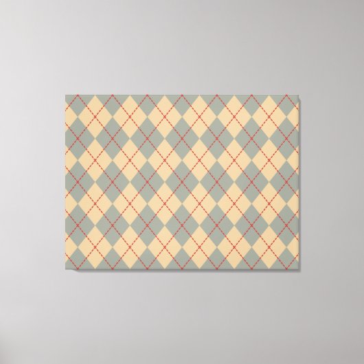 Retro Patriottische Argyle Wall Art Canvas Afdruk (Voorkant)