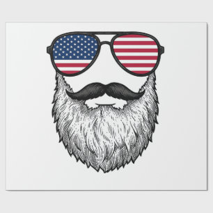 Retro Patriottische Baard Zonnebril Grafisch Shirt Cadeaupapier