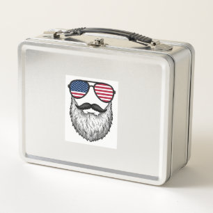 Retro Patriottische Baard Zonnebril Grafische Shir