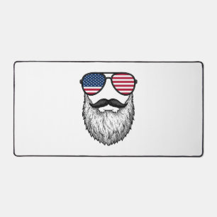 Retro Patriottische Baard Zonnebril Grafische Shir Bureaumat
