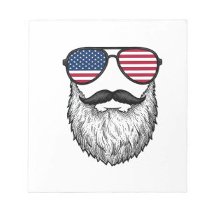 Retro Patriottische Baard Zonnebril Grafische Shir Notitieblok
