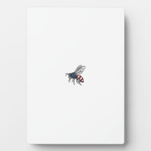 Retro Patriottische Bij Vector Grafische Shirt Ont Fotoplaat