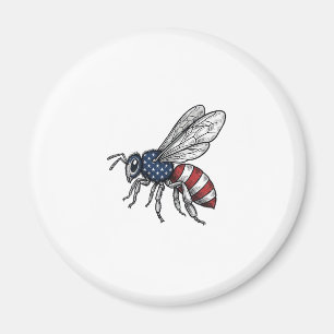 Retro Patriottische Bij Vector Grafische Shirt Ont Magneet
