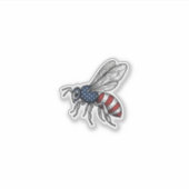 Retro Patriottische Bij Vector Grafische Shirt Ont Sticker (Voorkant)