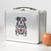 Retro Patriottische Bulldog Vector T-shirt Ontwerp (In situ)