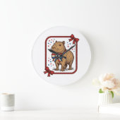 Retro Patriottische Capybara Vlinderdas Overhemd O Grote Klok (Huis)
