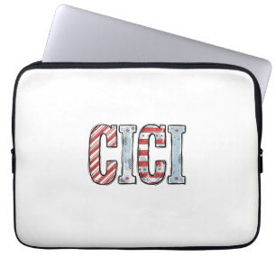 Retro Patriottische CICI naam vector shirt ontwerp Laptop Sleeve