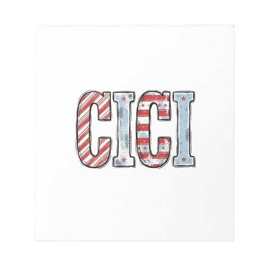 Retro Patriottische CICI naam vector shirt ontwerp Notitieblok (Voorkant)