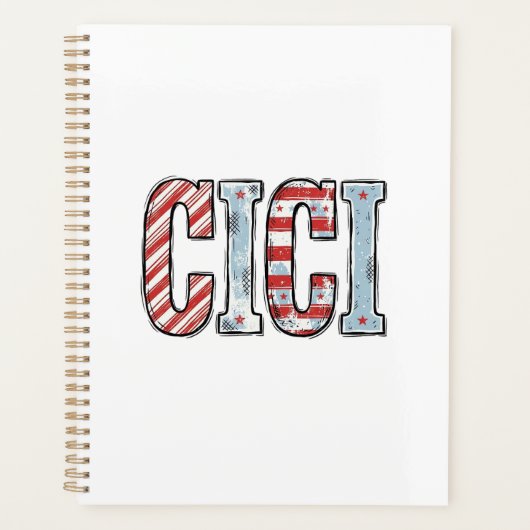 Retro Patriottische CICI naam vector shirt ontwerp Planner (Voorkant)