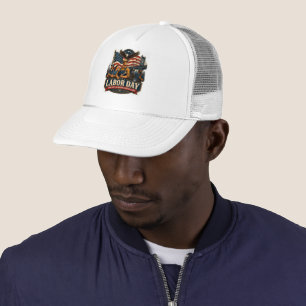 Retro Patriottische Dag van de Arbeid Adelaar Werk Trucker Pet