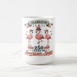 Retro Patriottische Flamingo 250 Jaar Amerikaanse  Koffiemok