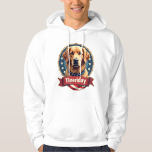 Retro Patriottische Goud Retriever Graveur T-shirt