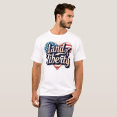 Retro Patriottische Hart Vlag Gen Z - Land van Vri T-shirt (Voorkant volledig)