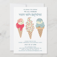 Retro Patriottische Ice Cream Cone 40e Verjaardag