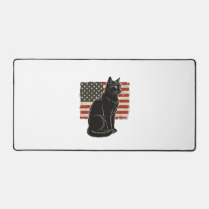 Retro Patriottische Kat Vlag Grafische T-Shirt Ont Bureaumat