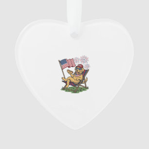 Retro Patriottische Katten USA Shirt Ontwerp (2)_1 Ornament