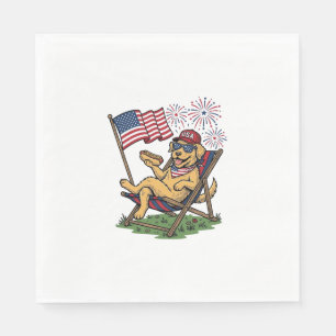 Retro Patriottische Katten USA Shirt Ontwerp (2)_1 Servet
