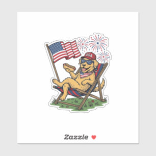 Retro Patriottische Katten USA Shirt Ontwerp (2)_1 Sticker