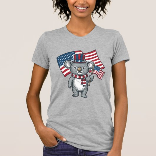 Retro Patriottische Koala Vlag Shirt Ontwerp_1 (Voorkant)