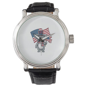 Retro Patriottische Koala Vlag Shirt Ontwerp_1 Horloge