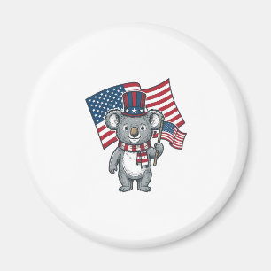 Retro Patriottische Koala Vlag Shirt Ontwerp_1 Magneet