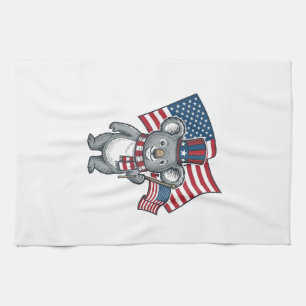 Retro Patriottische Koala Vlag Shirt Ontwerp_1 Theedoek
