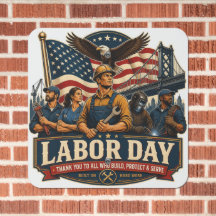 Retro Patriottische Labor Day Adelaar Werkers Desi