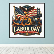 Retro Patriottische Labor Day Adelaar Werkers Desi
