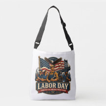 Retro Patriottische Labor Day Adelaar Werkers Desi