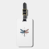 Retro Patriottische Libel Vector T-shirt Ontwerp_1 Bagagelabel (Voorkant verticaal)