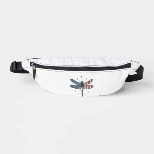 Retro Patriottische Libel Vector T-shirt Ontwerp_1 Heuptasje (Voorkant)