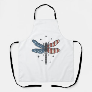 Retro Patriottische Libel Vector T-shirt Ontwerp_1 Schort