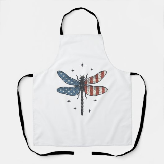 Retro Patriottische Libel Vector T-shirt Ontwerp_1 Schort (Voorkant)