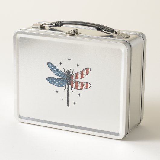 Retro Patriottische Libelle Vector T-shirt Ontwerp (Voorkant)