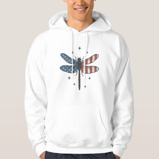 Retro Patriottische Libelle Vector T-shirt Ontwerp (Voorkant)