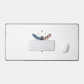 Retro Patriottische Libelle Vector T-shirt Ontwerp Bureaumat (Keyboard & Muis)