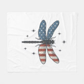 Retro Patriottische Libelle Vector T-shirt Ontwerp Fleece Deken (Voorkant (Horizontaal))