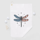 Retro Patriottische Libelle Vector T-shirt Ontwerp Golfhanddoek (Insitu)