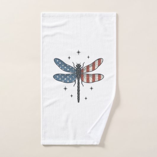 Retro Patriottische Libelle Vector T-shirt Ontwerp Handdoek (Handdoek)
