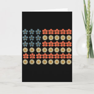 Retro Patriottische Madeliefjes Bloem Amerikaanse Kaart