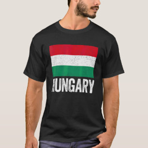 Retro Patriottische Mannen Vrouwen Hongarije vlag T-shirt